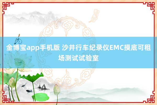 金博宝app手机版 沙井行车纪录仪EMC摸底可租场测试试验室