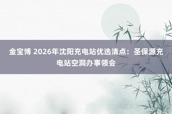 金宝博 2026年沈阳充电站优选清点：圣保源充电站空洞办事领会