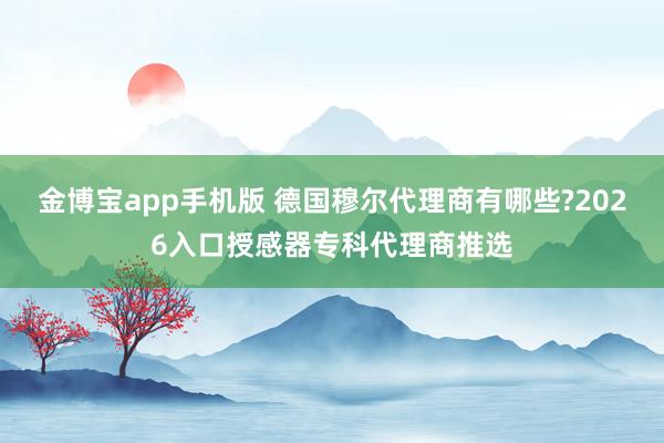金博宝app手机版 德国穆尔代理商有哪些?2026入口授感器专科代理商推选