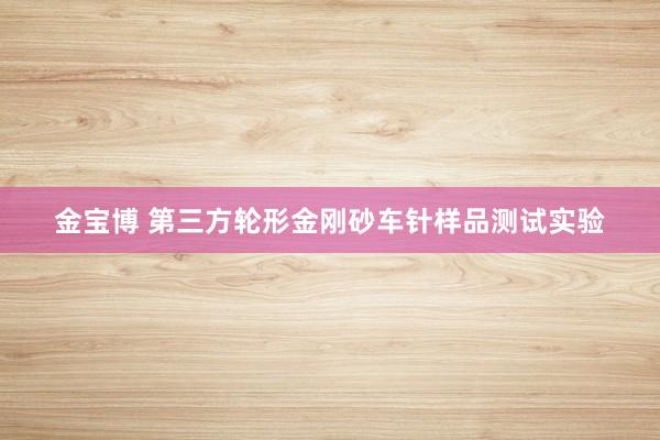 金宝博 第三方轮形金刚砂车针样品测试实验