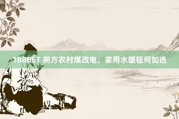 188BET 朔方农村煤改电，家用水暖毯何如选